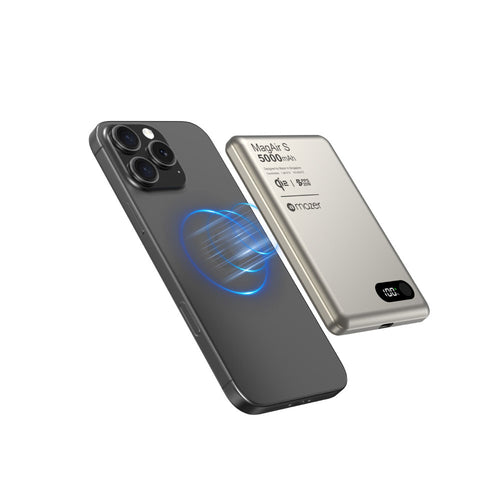 Mazer M-MagAir29-NT qi2 15W 5000mAh PD20W Ultra Slim Power Bank (Natural Titanium)