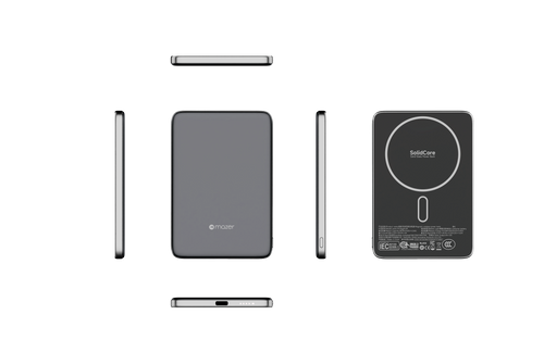 Mazer SolidCore Air 15W Ultra Slim 5000mAh SSB CCC+QR Powerbank Black Grey (M-MagAir39-BG)