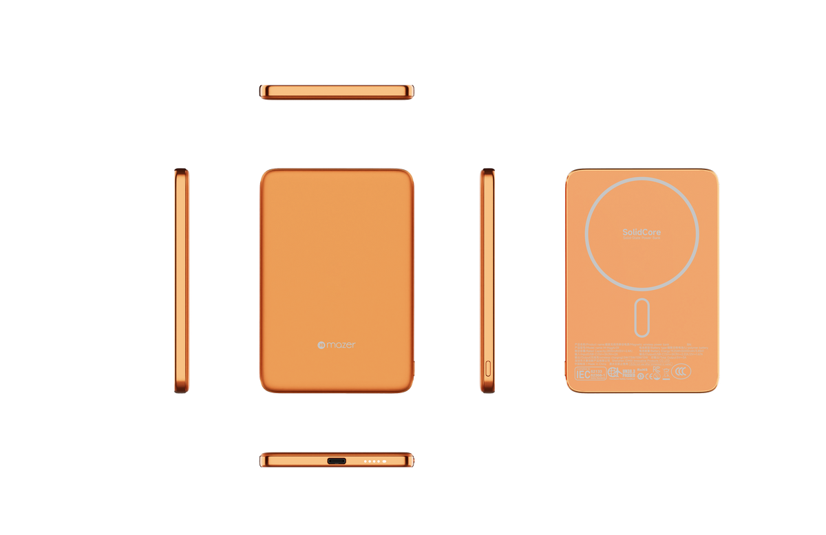 Mazer SolidCore Air 15W Ultra Slim 5000mAh SSB CCC+QR Powerbank Sunset Orange ( M-MagAir39-SO)