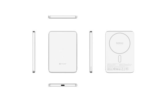 Mazer SolidCore Air 15W Ultra Slim 5000mAh SSB CCC+QR Powerbank Silver (M-MagAir39-BG)