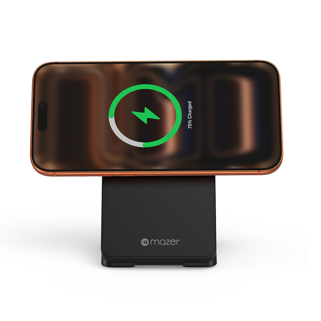 Mazer M-MagFold07 qi2.2 25W Foldable 3-in-1 Wireless Charger (Black)