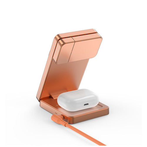 Mazer M-MagFold07 qi2.2 25W Foldable 3-in-1 Wireless Charger (Sunset Orange)