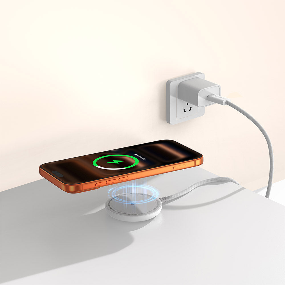 Mazer M-MagPad2 qi2.2 25W Wireless Charging Pad with 1.5M Cable (White)