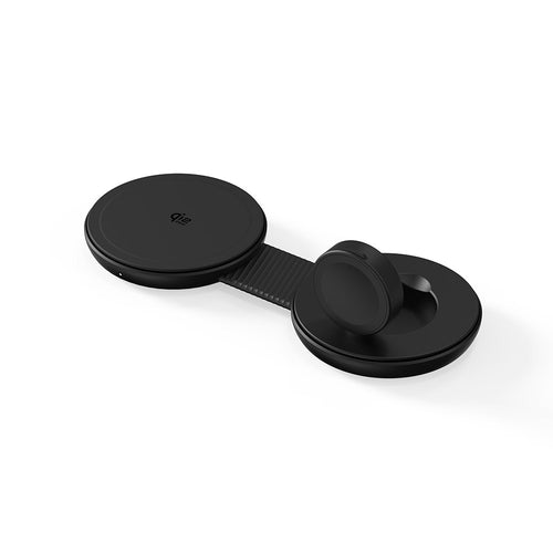 Mazer M-MagPadDuo2 2-in-1 qi2.2 25W Foldable Wireless Charging Pad (Black)