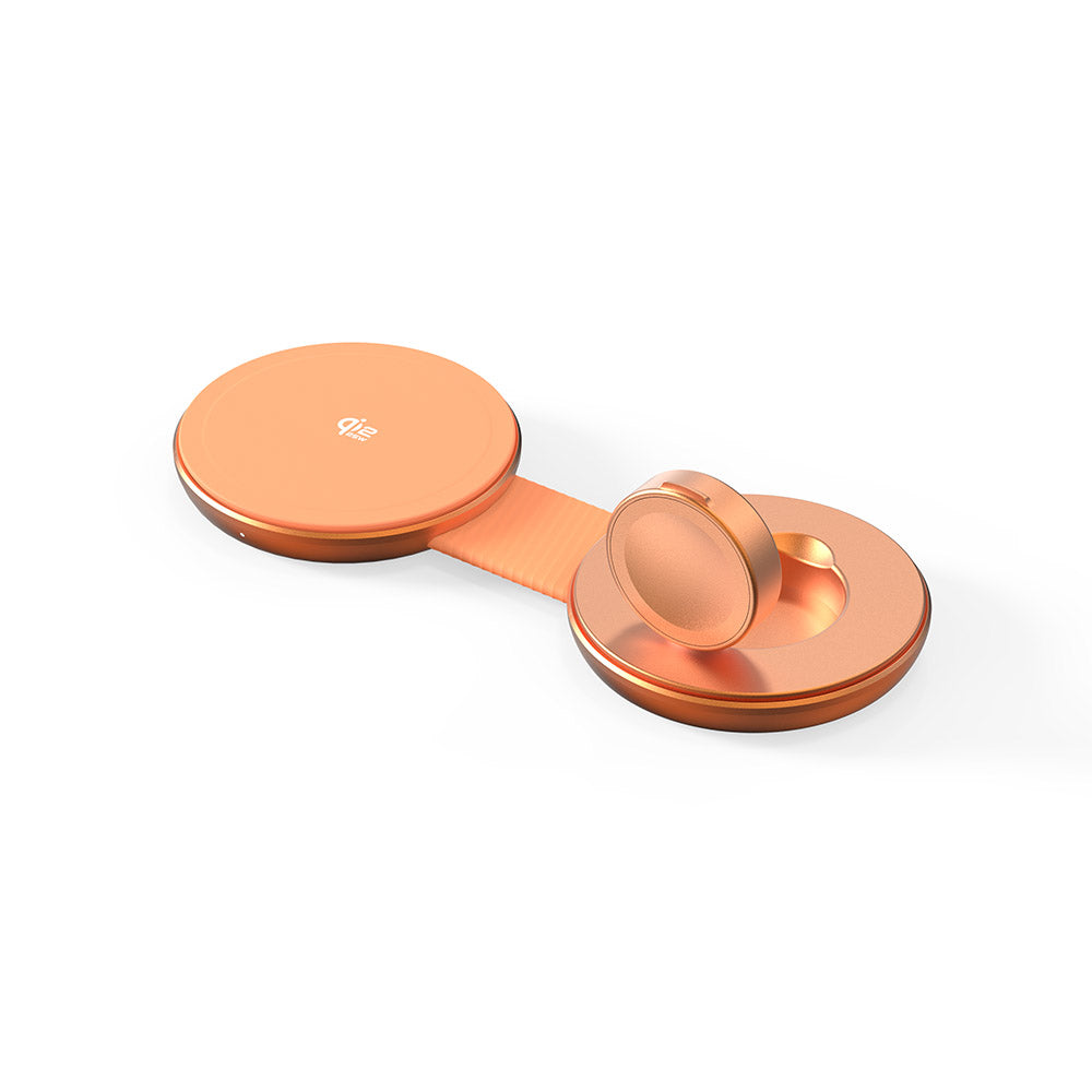 Mazer M-MagPadDuo2 2-in-1 qi2.2 25W Foldable Wireless Charging Pad (Sunset Gold)