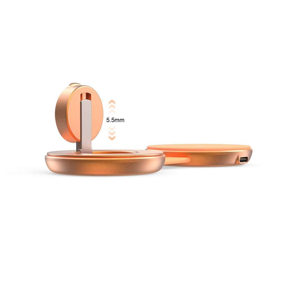 Mazer M-MagPadDuo2 2-in-1 qi2.2 25W Foldable Wireless Charging Pad (Sunset Gold)