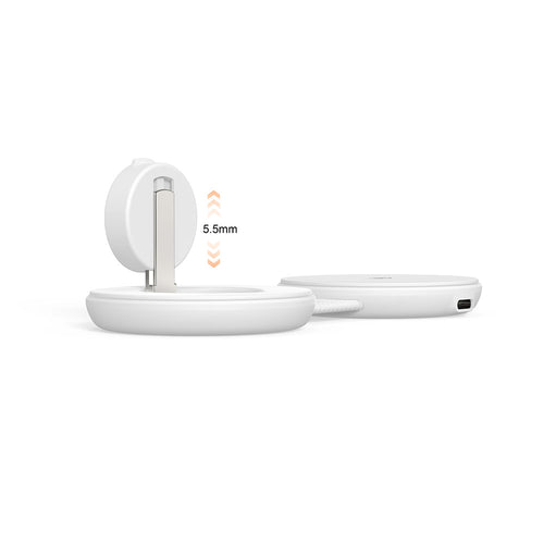Mazer M-MagPadDuo2 2-in-1 qi2.2 25W Foldable Wireless Charging Pad (White)