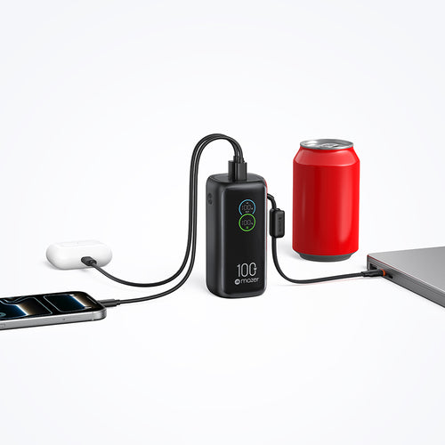 Mazer M-PC100L20-BK PowerCharge Link Pro 20000mAh PD100W with Built-in USB-C Cable PowerBank