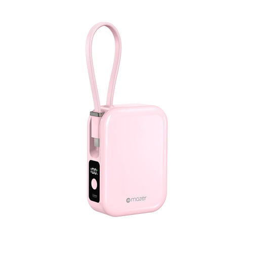 Mazer M-PC20C PowerCharge Nano 10000mAh PD20W with USB-C Cable Power Bank (Pink)