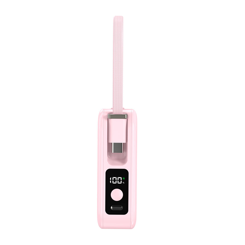 Mazer M-PC20C PowerCharge Nano 10000mAh PD20W with USB-C Cable Power Bank (Pink)