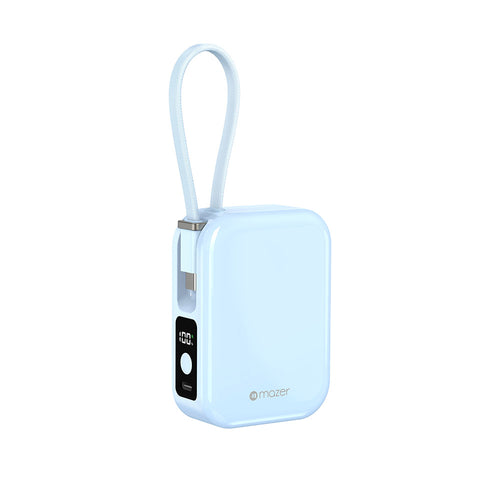 Mazer M-PC20C PowerCharge Nano 10000mAh PD20W with USB-C Cable Power Bank (Sky Blue)