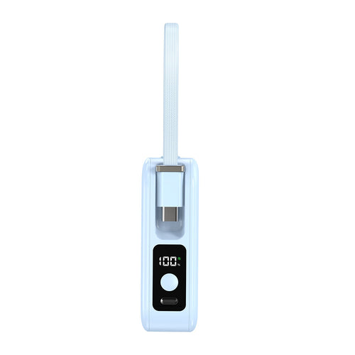 Mazer M-PC20C PowerCharge Nano 10000mAh PD20W with USB-C Cable Power Bank (Sky Blue)