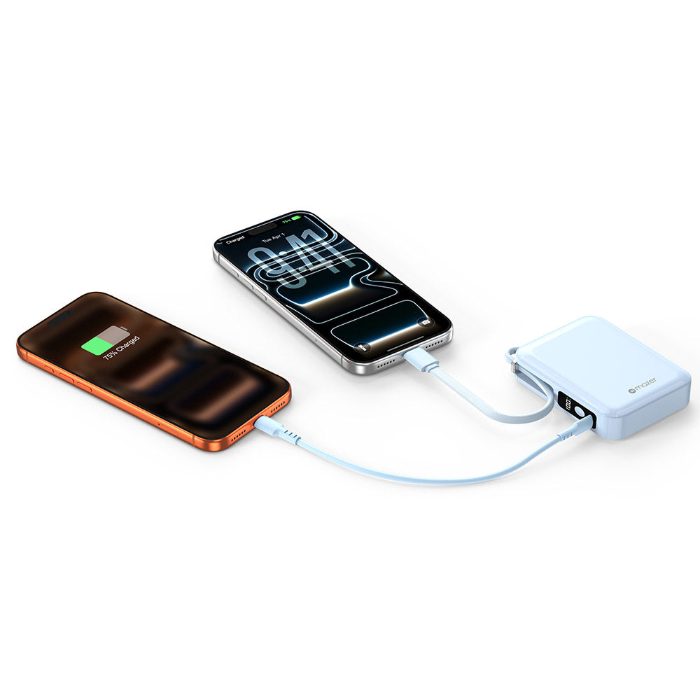 Mazer M-PC20C PowerCharge Nano 10000mAh PD20W with USB-C Cable Power Bank (Sky Blue)