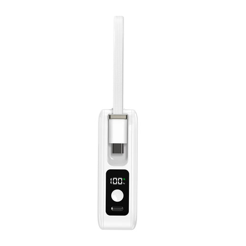 Mazer M-PC20C PowerCharge Nano 10000mAh PD20W with USB-C Cable Power Bank (White)
