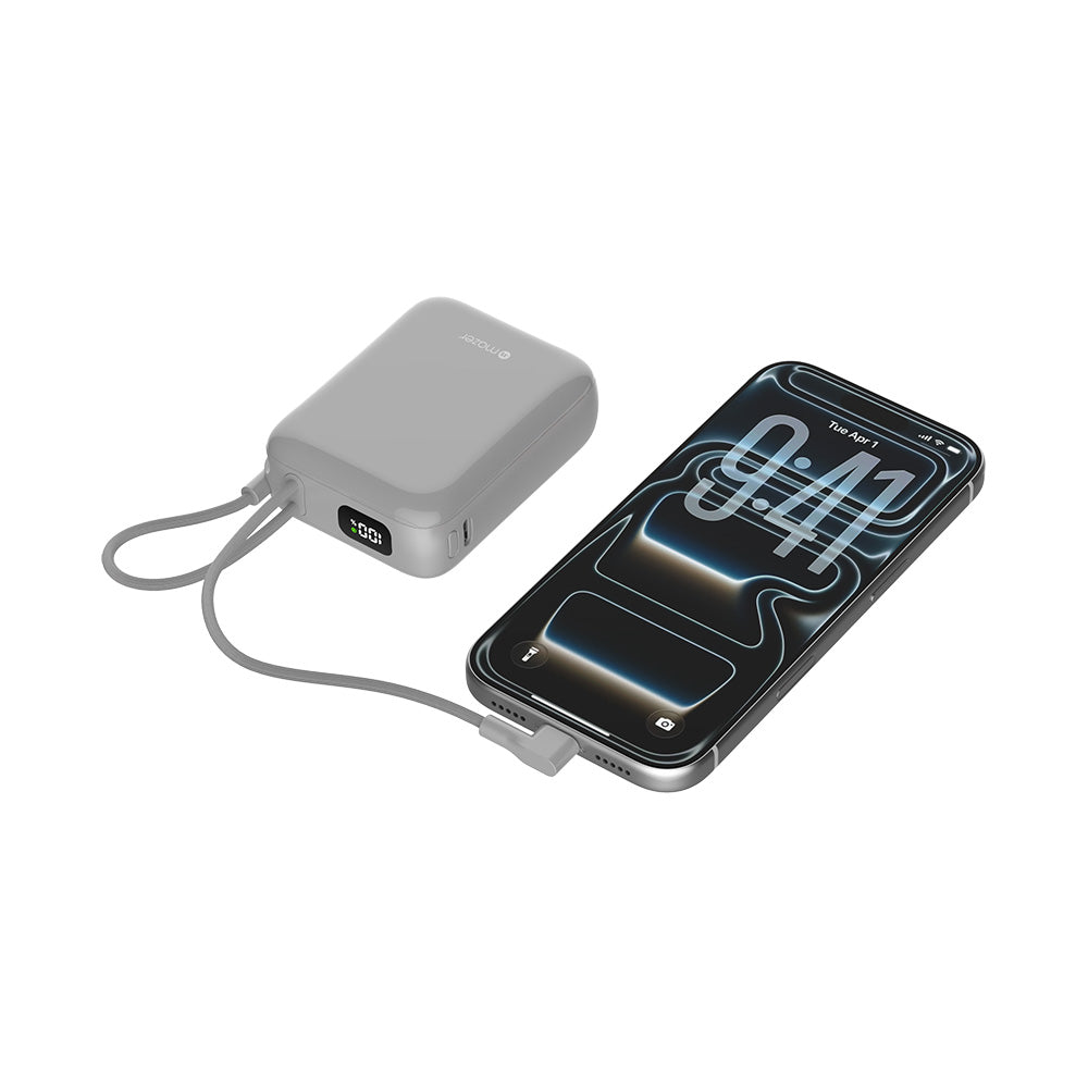 Mazer M-PC35CC PowerCharge Nano 10000mAh PD35W C-Cable Power Bank (CCC Certified) - Grey