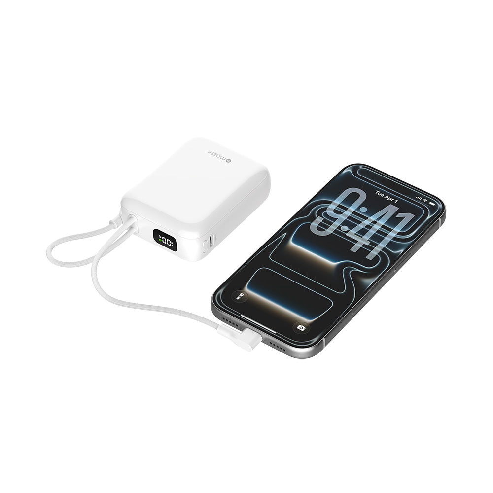 Mazer M-PC35CC PowerCharge Nano 10000mAh PD35W C-Cable Power Bank (CCC Certified) - White