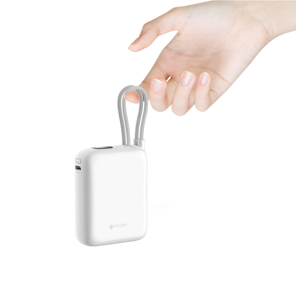 Mazer M-PC35CC PowerCharge Nano 10000mAh PD35W C-Cable Power Bank (CCC Certified) - White