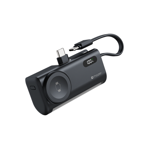 Mazer M-PC5.0W PowerCharge Pocket 2 5,000 mAh PD20W with Apple Watch Charger PB (CCC Certified) - Black Grey