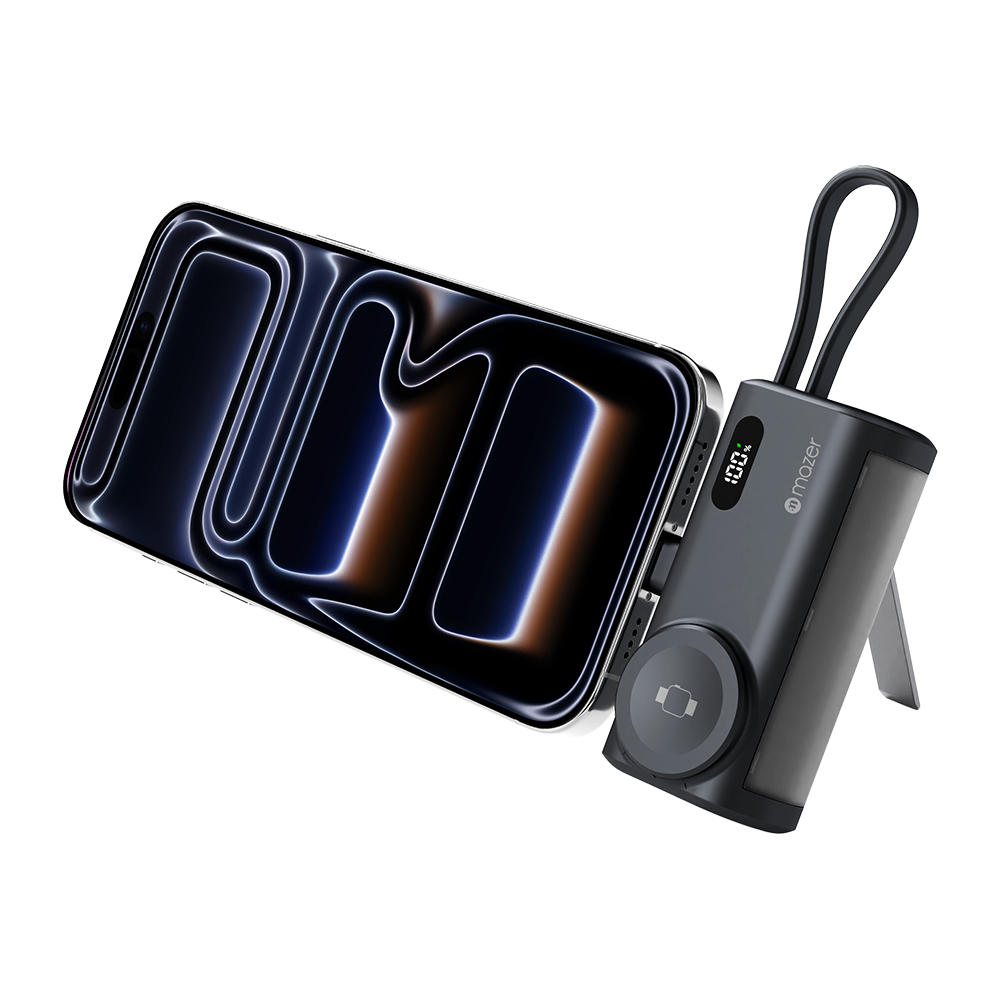 Mazer M-PC5.0W PowerCharge Pocket 2 5,000 mAh PD20W with Apple Watch Charger PB (CCC Certified) - Black Grey