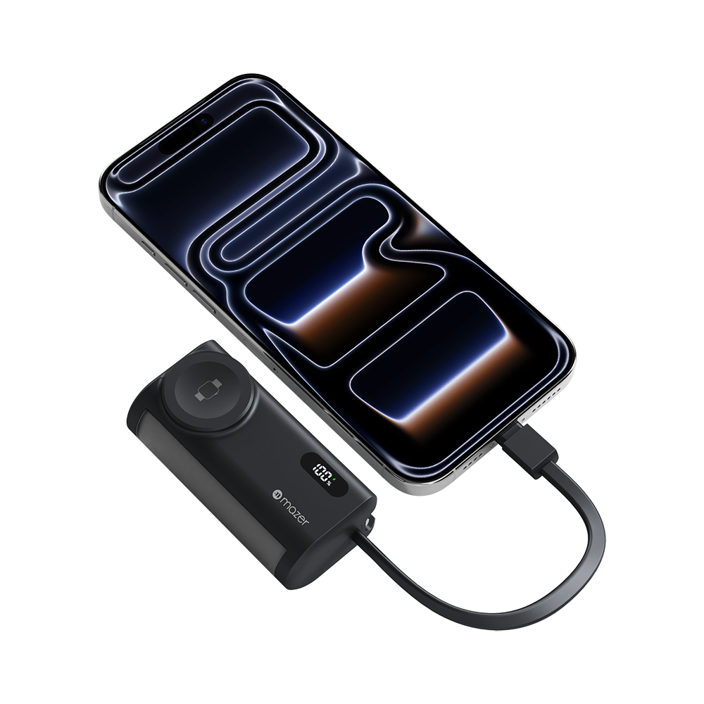 Mazer M-PC5.0W PowerCharge Pocket 2 5,000 mAh PD20W with Apple Watch Charger PB (CCC Certified) - Black Grey