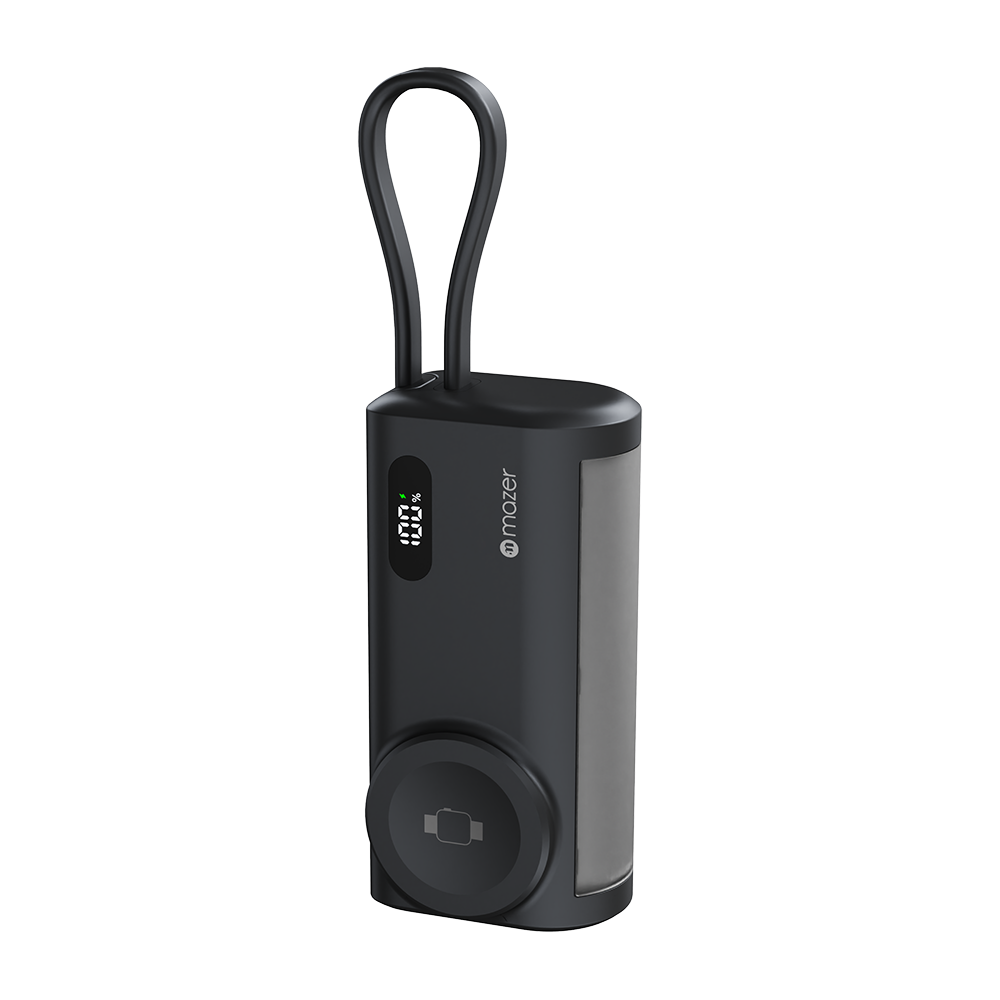 Mazer M-PC5.0W PowerCharge Pocket 2 5,000 mAh PD20W with Apple Watch Charger PB (CCC Certified) - Black Grey