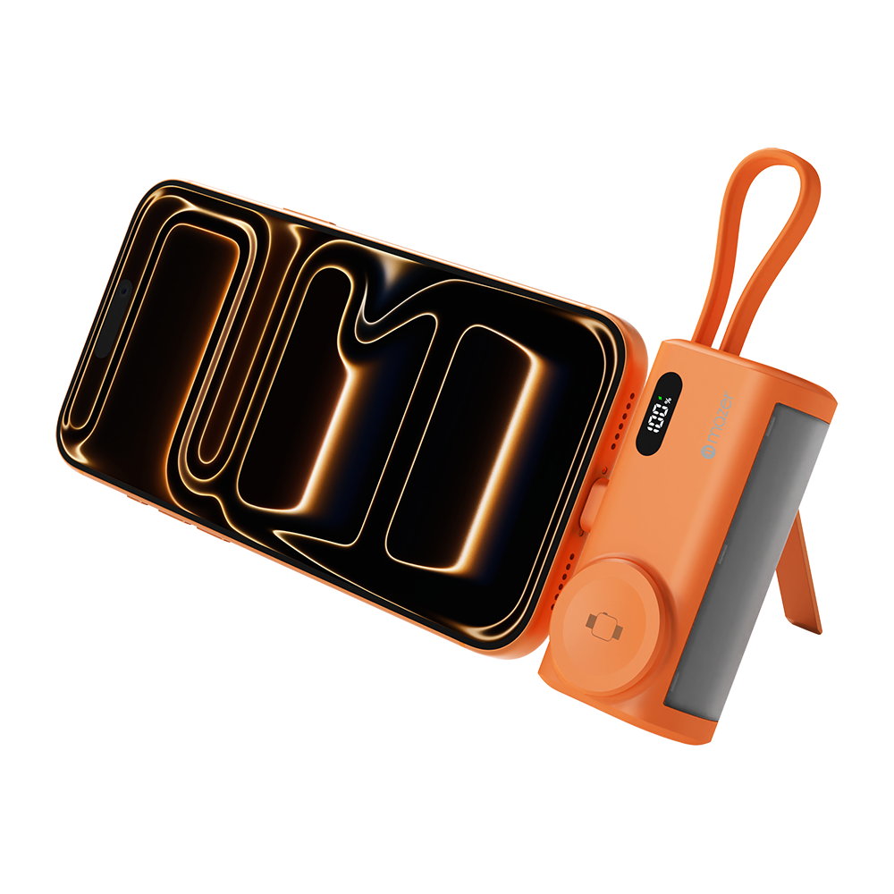 Mazer M-PC5.0W PowerCharge Pocket 2 5,000 mAh PD20W with Apple Watch Charger PB (CCC Certified) - Cosmic Orange