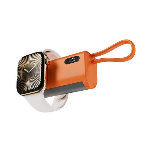 Mazer M-PC5.0W PowerCharge Pocket 2 5,000 mAh PD20W with Apple Watch Charger PB (CCC Certified) - Cosmic Orange