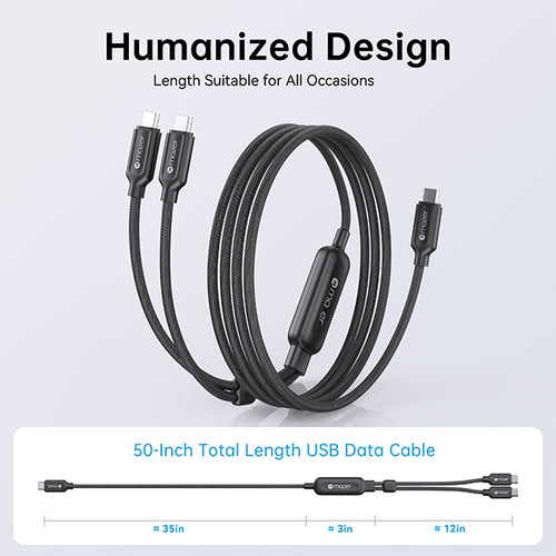 Mazer M-Scorpion-C140-BK InfiniteLink Scorpion Dual USB-C PD140W Fast Charge Cable 1.25M - Black