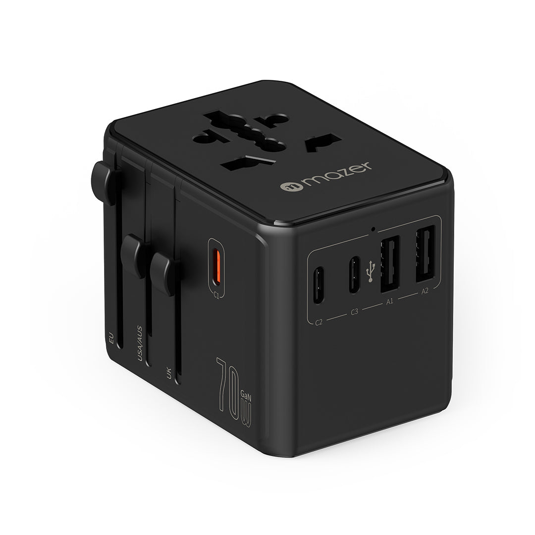 Mazer M-TC270 InfiniteTravel PD70W 3C2A Travel Adapter - Black