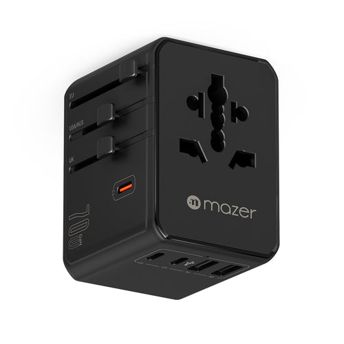 Mazer M-TC270 InfiniteTravel PD70W 3C2A Travel Adapter - Black
