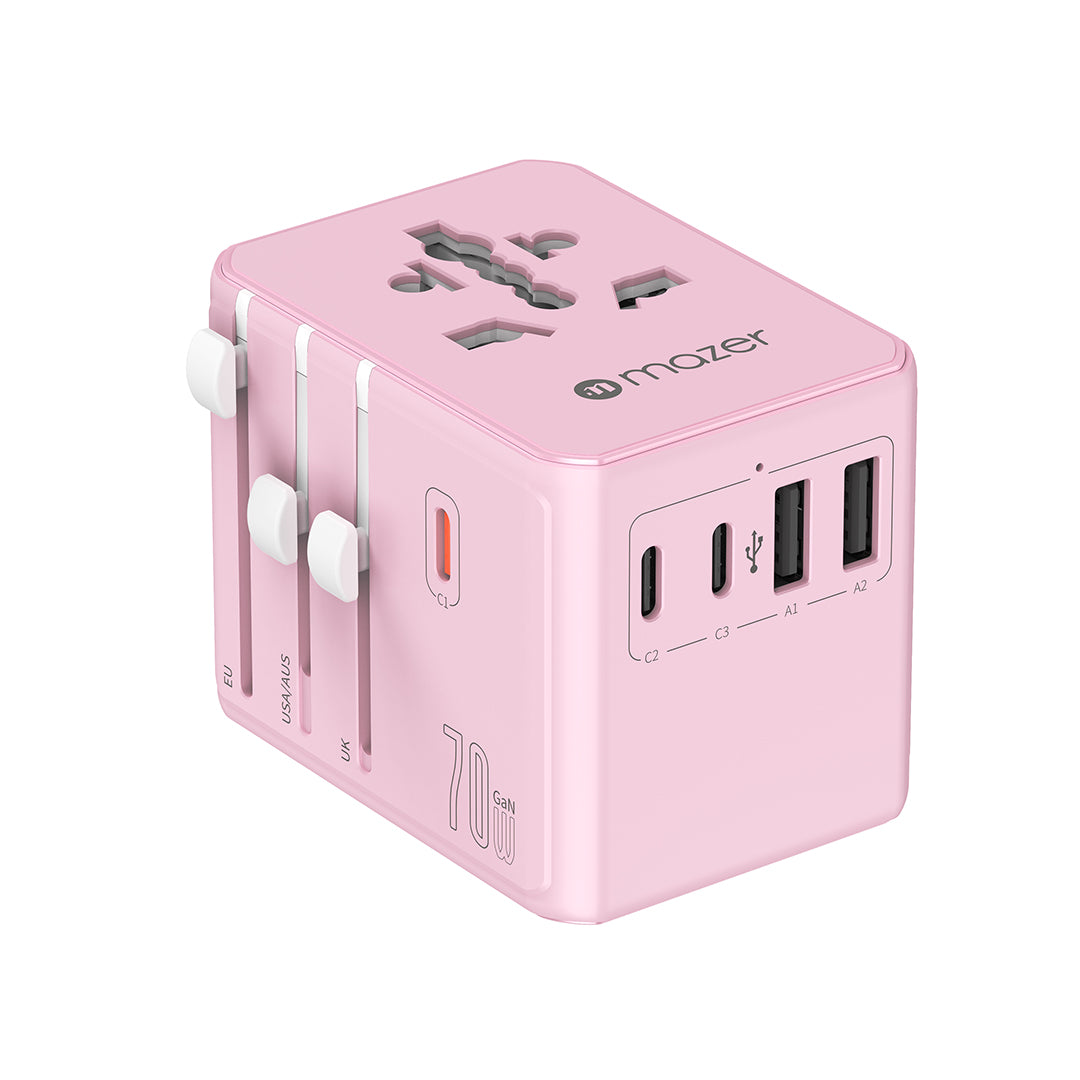 Mazer M-TC270 InfiniteTravel PD70W 3C2A Travel Adapter - Pink
