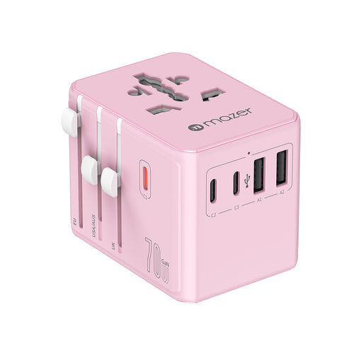 Mazer M-TC270 InfiniteTravel PD70W 3C2A Travel Adapter - Pink