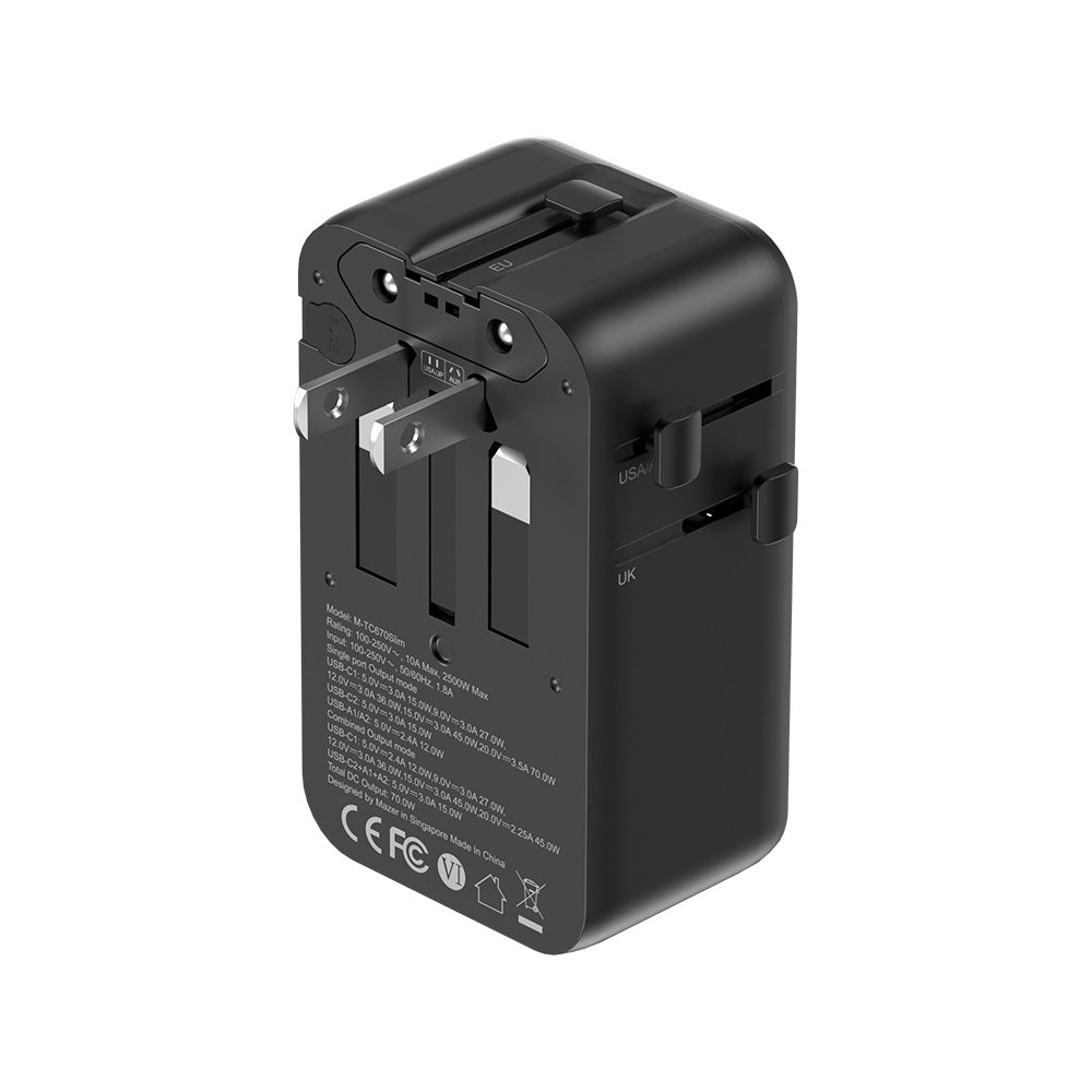 Mazer M-TC670Slim InfiniteTravel Slim PD70W Universal GaN Travel Charger
