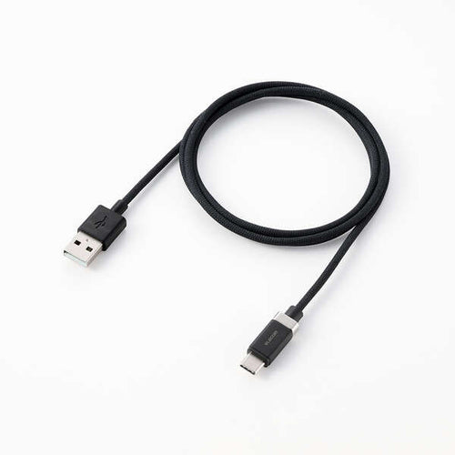 Elecom MPA-ACMW10BK Snap-to-Connector USB A-C Cable 15W 1M (Black)