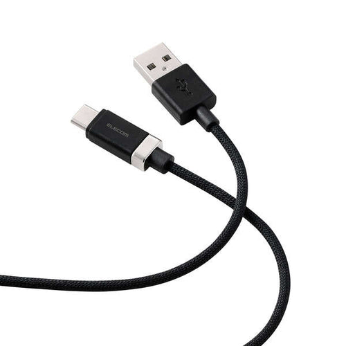 Elecom MPA-ACMW10BK Snap-to-Connector USB A-C Cable 15W 1M (Black)