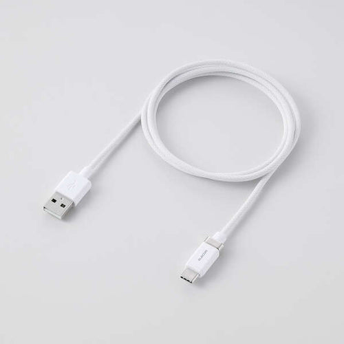 Elecom MPA-ACMW10WH Snap-to-Connector USB A-C Cable 15W 1M (White)