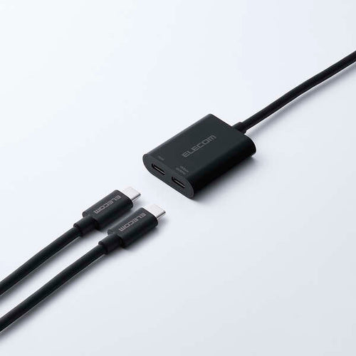 Elecom MPA-C2CPD100BK USB C-C Adapter 2 Port 4K60Hz PD100W (Black)