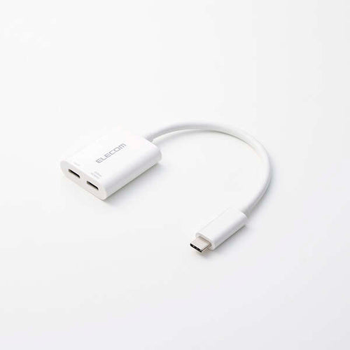 Elecom MPA-C2CPD100WH USB C-C Adapter 2-Port 4K60Hz PD100W (White)