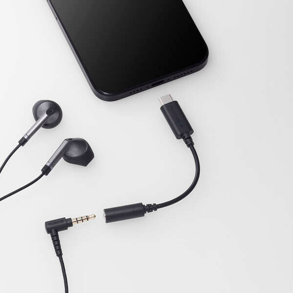 Elecom MPA-C35DBK2 Type C Conversion 3.5MM Mini Jack DAC Black