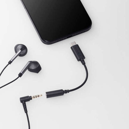 Elecom MPA-C35DBK2 Type C Conversion 3.5MM Mini Jack DAC Black