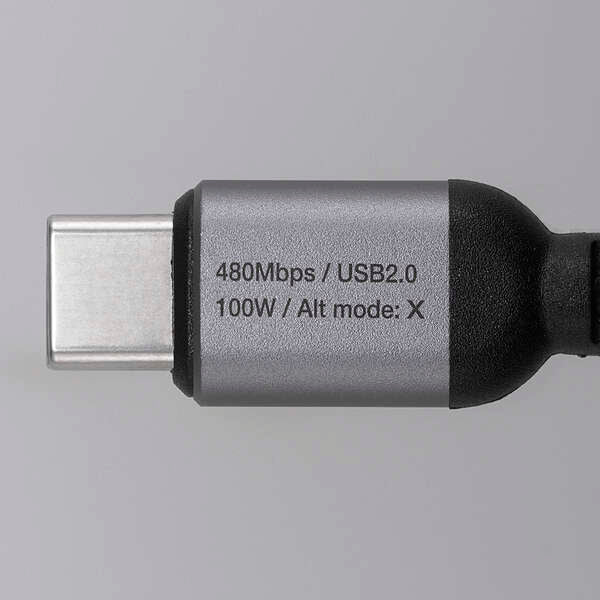Elecom MPA-CCASAN10BK USB C-C Cable 100W 1M - Black