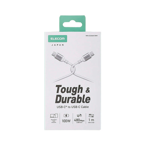 Elecom MPA-CCASAN10WH USB C-C Cable 100W 1M - White