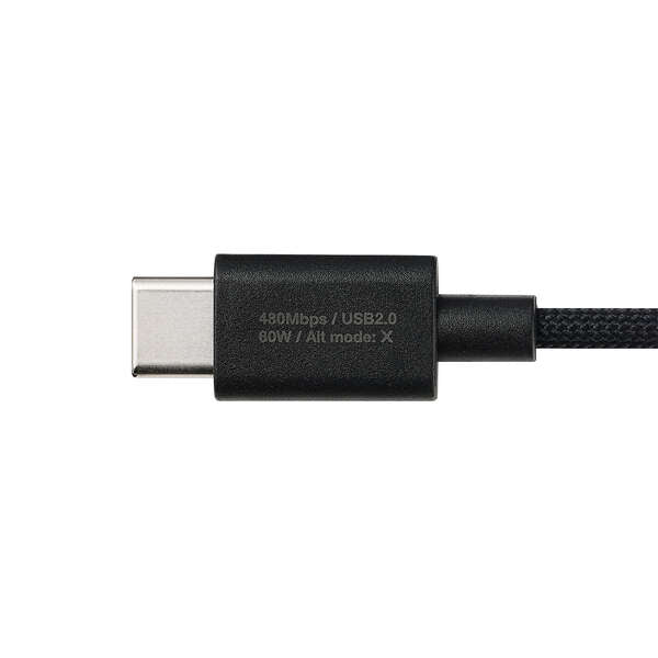 Elecom MPA-CCMW10BK Snap-to-Connector USB C-C Cable 60W 1M (Black)