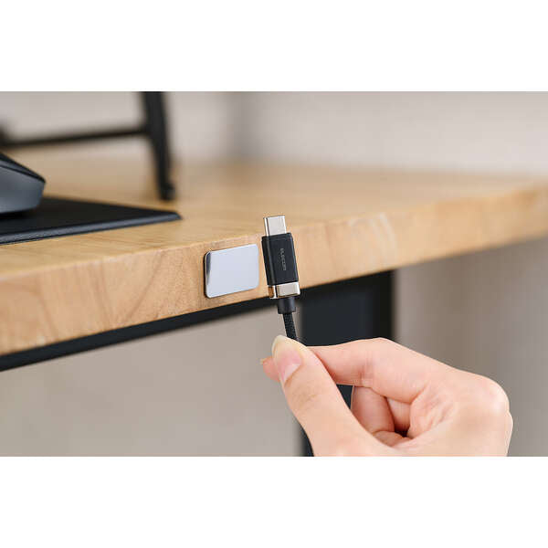Elecom MPA-CCMW10BK Snap-to-Connector USB C-C Cable 60W 1M (Black)
