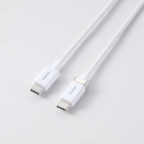 Elecom MPA-CCMW10WH Snap-to-Connector USB C-C Cable 60W 1M (White)