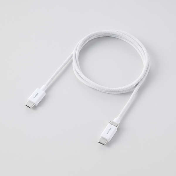 Elecom MPA-CCMW10WH Snap-to-Connector USB C-C Cable 60W 1M (White)