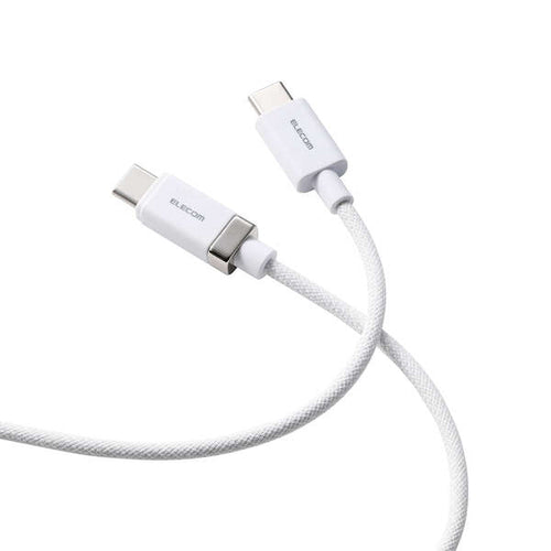 Elecom MPA-CCMW10WH Snap-to-Connector USB C-C Cable 60W 1M (White)