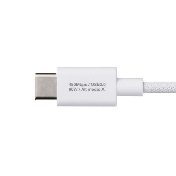 Elecom MPA-CCMW10WH Snap-to-Connector USB C-C Cable 60W 1M (White)