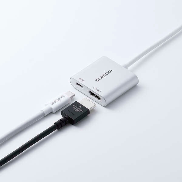 Elecom MPA-CHDMI100SV USB C-HDMI Port 4K60Hz PD100W (Silver)