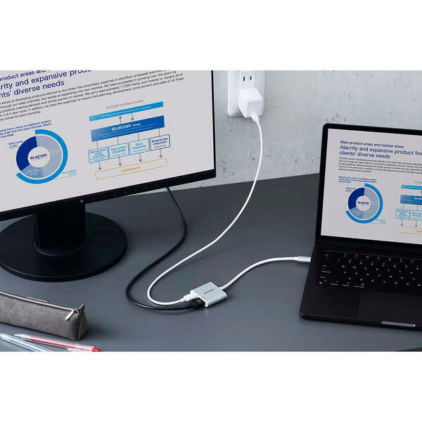 Elecom MPA-CHDMI100SV USB C-HDMI Port 4K60Hz PD100W (Silver)